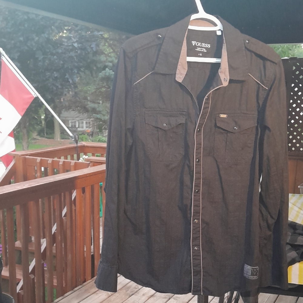 Guess Charcoal Button-Up Shirt